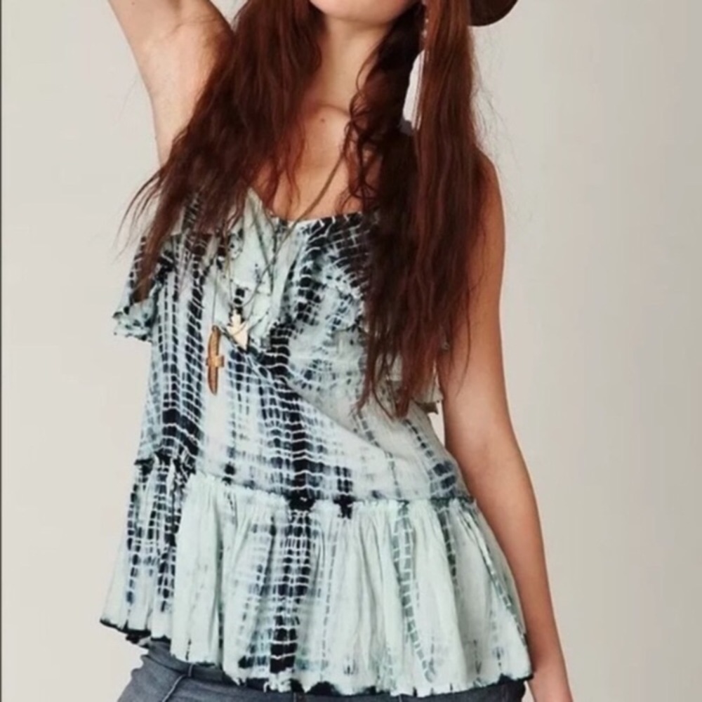 Free people strappy tie dye boho top M